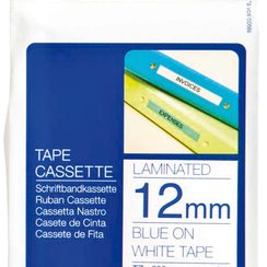 Cassette ruban Brother TZe-233 12mmx8m, blanc-bleu