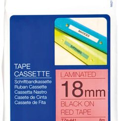 Cassette ruban Brother TZe-441 18mmx8m, rouge-noir