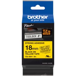 Schriftbandkassette Brother TZe 18mmx8m, gelb-schwarz