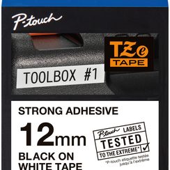 Cassette ruban Brother TZe-S231 12mm×8m, blanc-noir