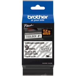 Cassette ruban Brother TZe-S121 9mmx8m transparent-noir