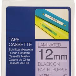 Cassette ruban Brother Tze-MQF31 12mmx4m violet-noir