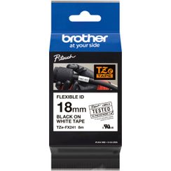 Brother Schriftbandkassette Serie TZE-FX241 18mmx8m weiss-schwarz