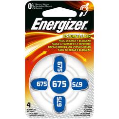 Pile bouton zinc-air Energizer PR44, 4pièces