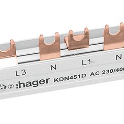 Gabel-Phasenschiene Hager L1N+L2N+L3N 16mm² 80A, 12 Module