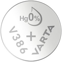 Pile bouton oxyde d'argent VARTA V386, 1.55V, 1pièce