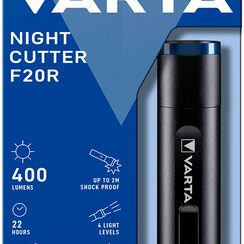 LED-Taschenlampe Varta Night Cutter F20R 400lm, mit Akku via USB, 22h, IPX4