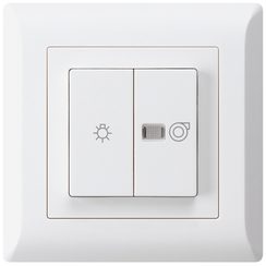 Interrupteur lumineux ENC kallysto.line blanc 1/1L symbole lumineux+ventilation