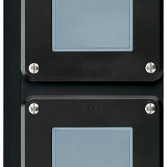 AP-Kombination Hager robusto IP55 I-I vertikal S3/1L+S3/1L schwarz