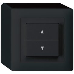 AP-Storenschalter kallysto schwarz mit 2 Funktionstasten Steckklemmen
