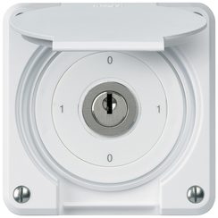 Interrupteur à clé ENC robusto IP55 avec clapet S0/1P blanc